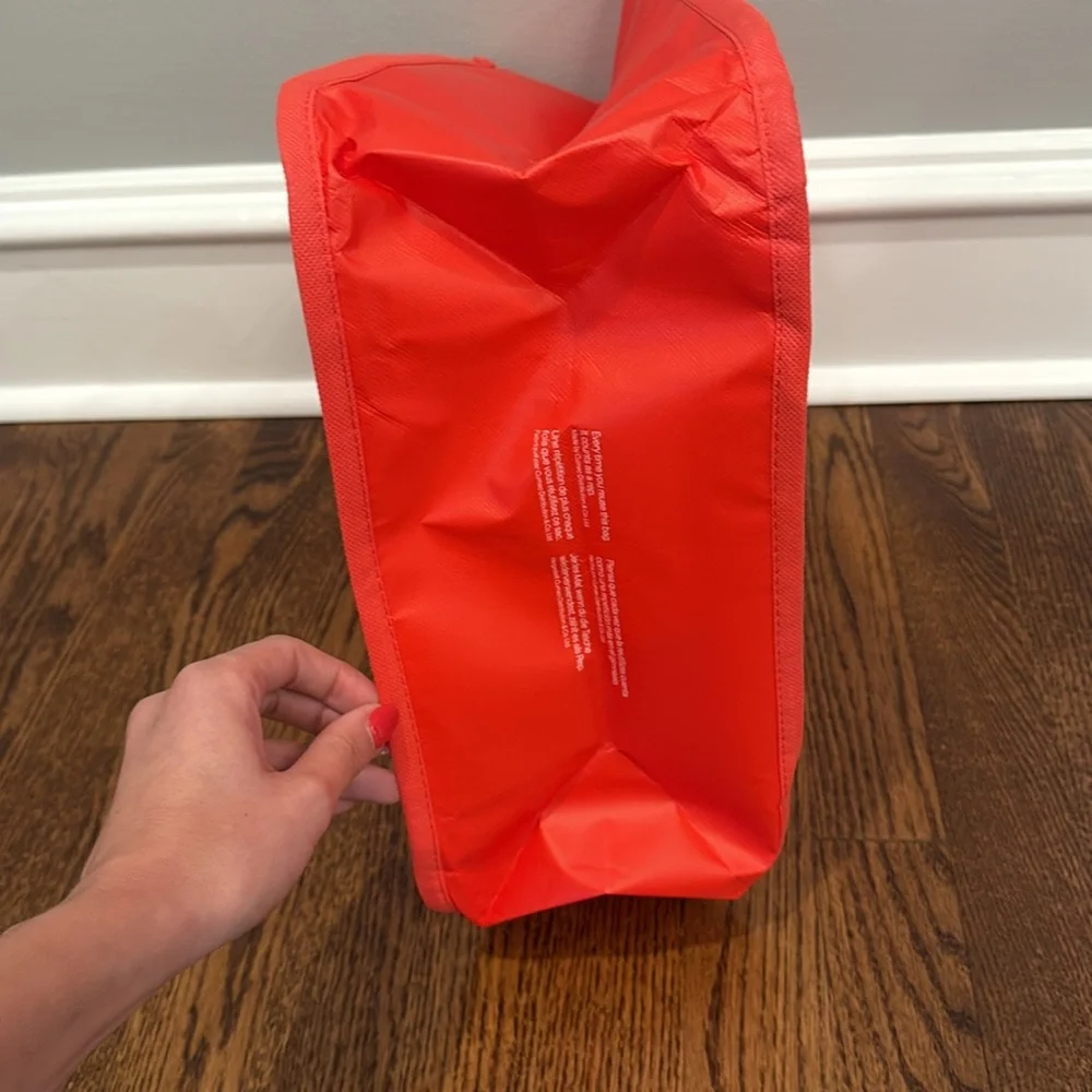 Lululemon Bubble Font Red Orange White Large Reusable Shopping Tote Bag 2025 - Picture 6 of 9